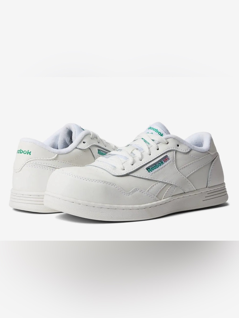 Reebok Women’s Work Tennis Shoes White Leather with Composite Toe Size 9 Wide